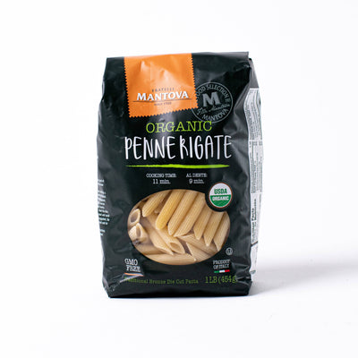 Organic Semolina Penne Rigate - Authentic Italian Pasta - Korvel