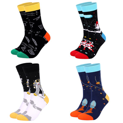 Math Print Men's Socks Space Leisure In Tube Socks Autumn And Winter New Style Cotton Socks Trendy Socks - Korvel