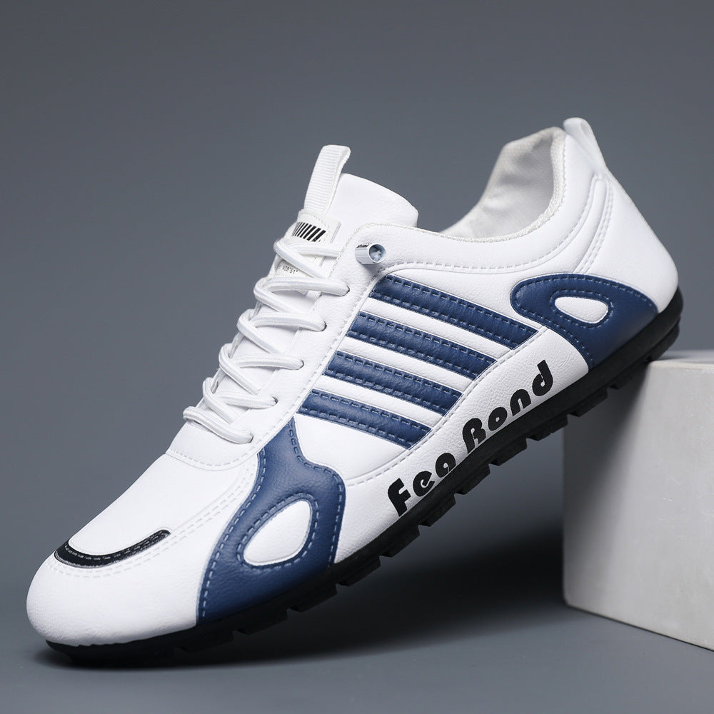 Men's Breathable Leather Casual Sneakers - Lightweight & Versatile