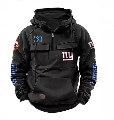 Sweatshirt à capuche rétro multi-poches pour hommes