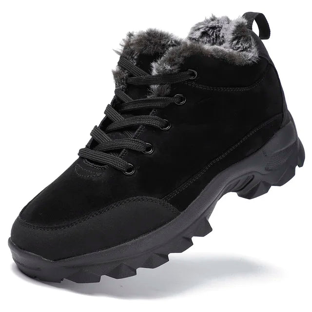 Men's snow boots with winter fleece insulation, outdoor boots, cotton shoes, lightweight boots - Korvel