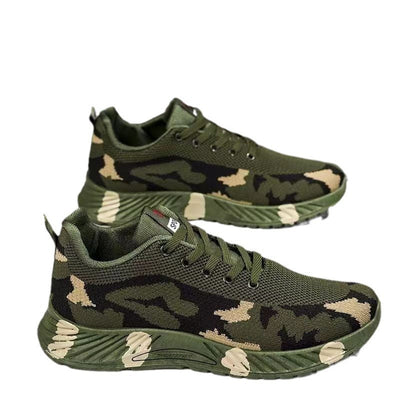 Men's winter velvet casual lightweight sports shoes non-slip thick-soled camouflage running shoes - Korvel