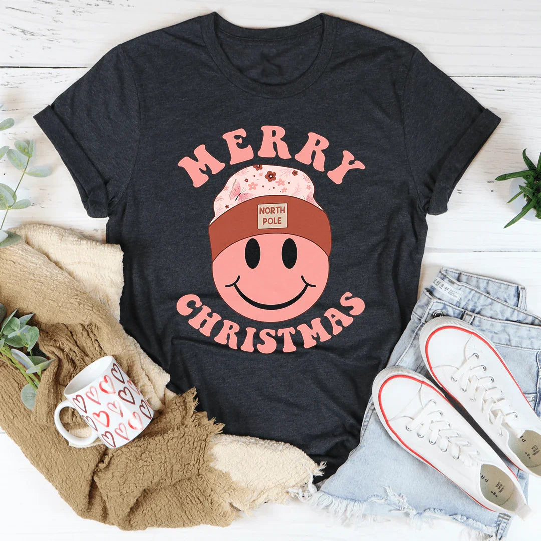 Camiseta Sonriente de Feliz Navidad