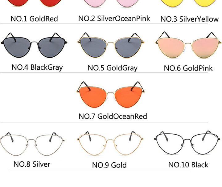 Gafas de sol de metal redondas de ojo de gato premium para mujeres