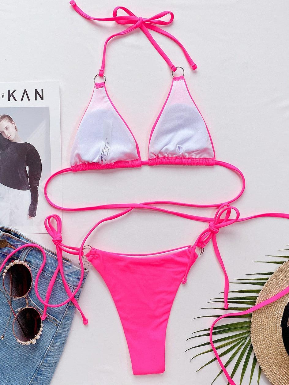Crisscross Micro Bikini Set for Women - Stylish Two Piece Swimwear