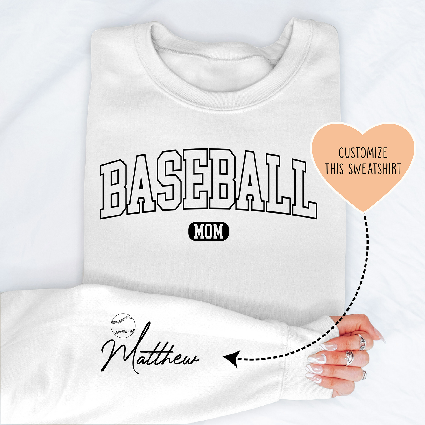 Customizable Baseball Mom Sweatshirt