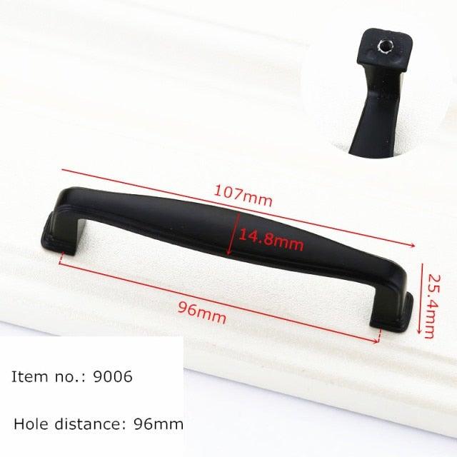 Modern Solid Aluminum Cabinet Handles - Elegant Black Design