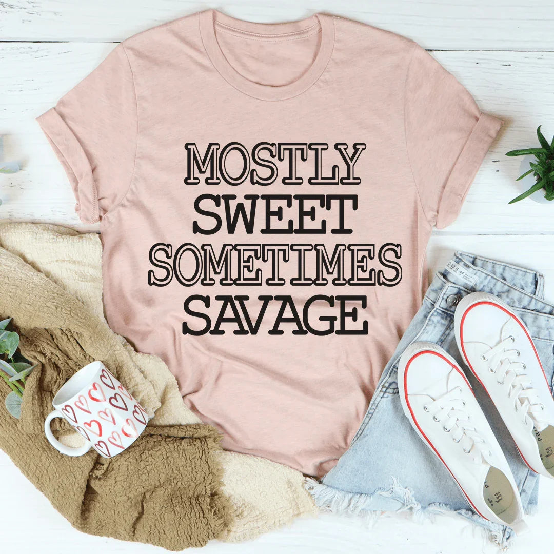 Camiseta Mayormente dulce, a veces salvaje