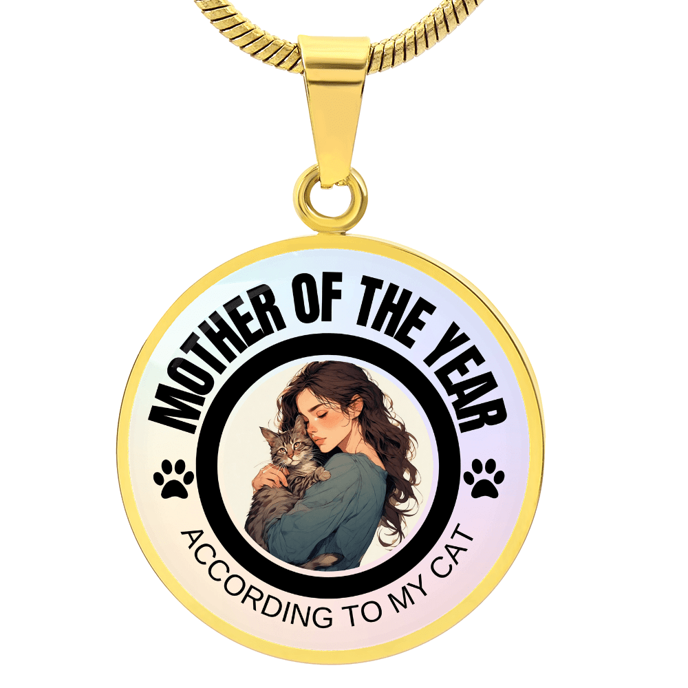 Collar con tema de gato 'Madre del Año' para amantes de los gatos