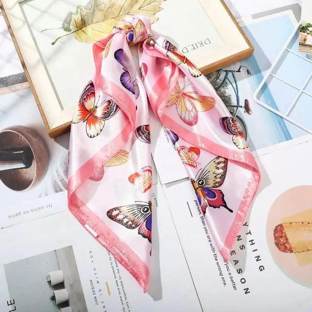 Versatile 60x60cm Silk Scarf - Chic Hair & Neck Accessory for Women - Korvel