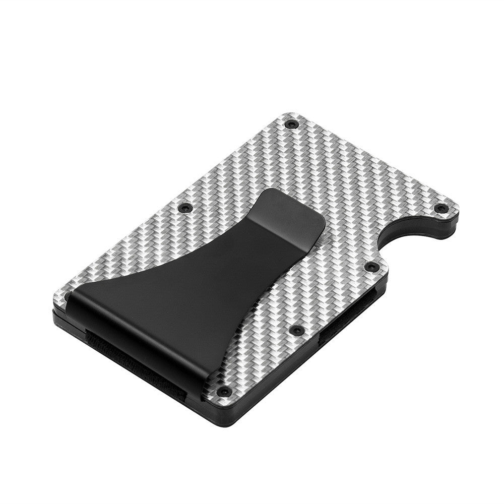 Multifunctional Carbon Fiber Card Holder Metal Card Box Anti-Degaussing Anti-Theft Swipe Credit Card Box Stripe Pattern - Korvel