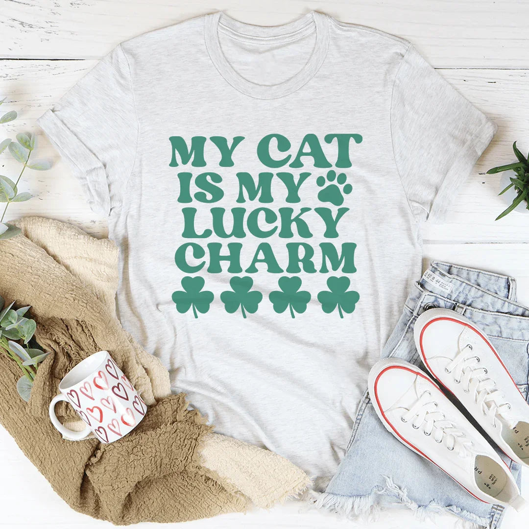 Camiseta Mi gato es mi amuleto de la suerte