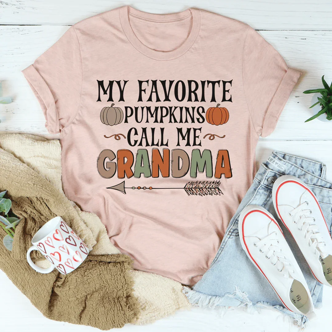 Camiseta "Mis calabazas favoritas" Llámame abuela
