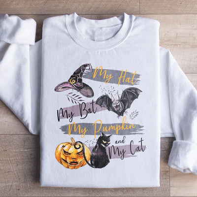 My Hat My Bat My Pumpkin And My Cat Sweatshirt