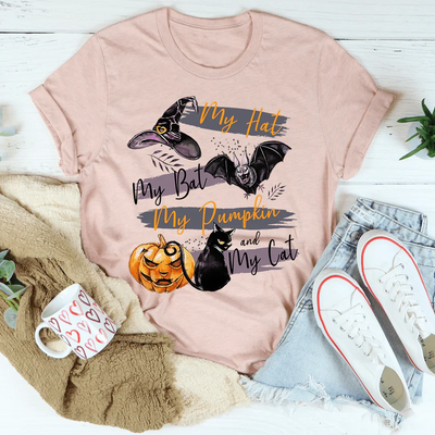 My Hat My Bat My Pumpkin And My Cat Tee - Korvel