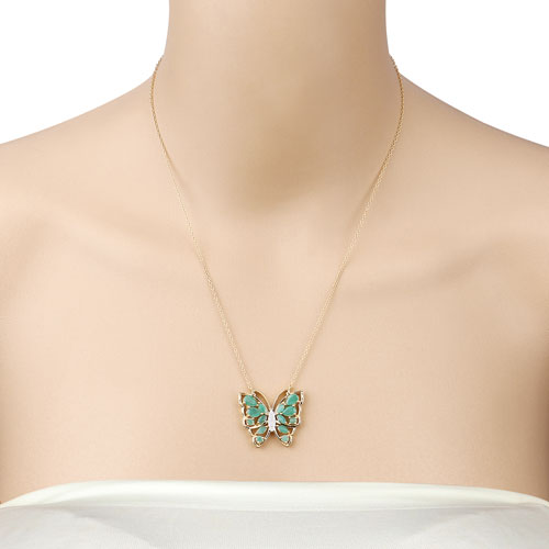 2.60 Carat Genuine Emerald and White Zircon Necklace in Sterling Silver