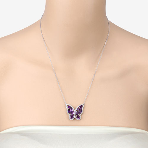 4.32 Carat Genuine Amethyst & .925 Sterling Silver Necklace