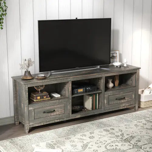 Meuble TV élégant de 70 pouces avec rangement pour le salon et la chambre
