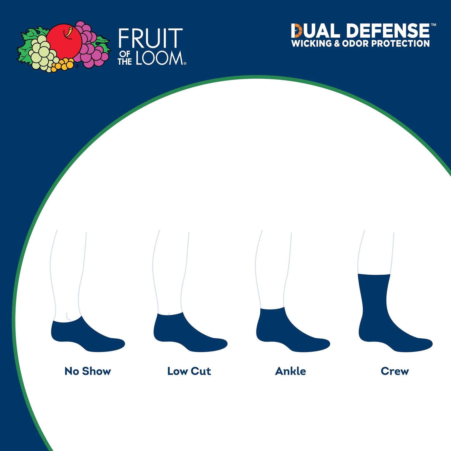 Chaussettes de cheville Dual Defense pour hommes Fruit of the Loom - Pack de 12