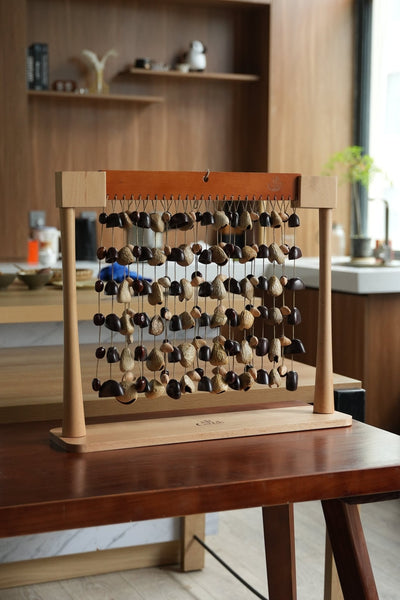 Natural Seed Chime Stand - Elegant Tabletop Display