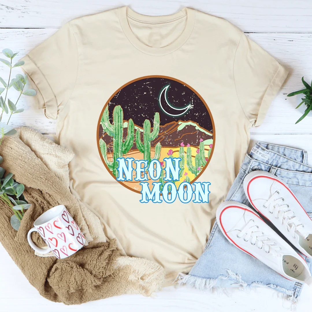 Camiseta de luna de neón