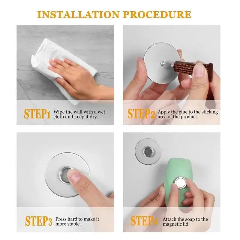 Soporte de Jabón Magnético Premium - Diseño Resistente a la Oxidación y Sin Herramientas