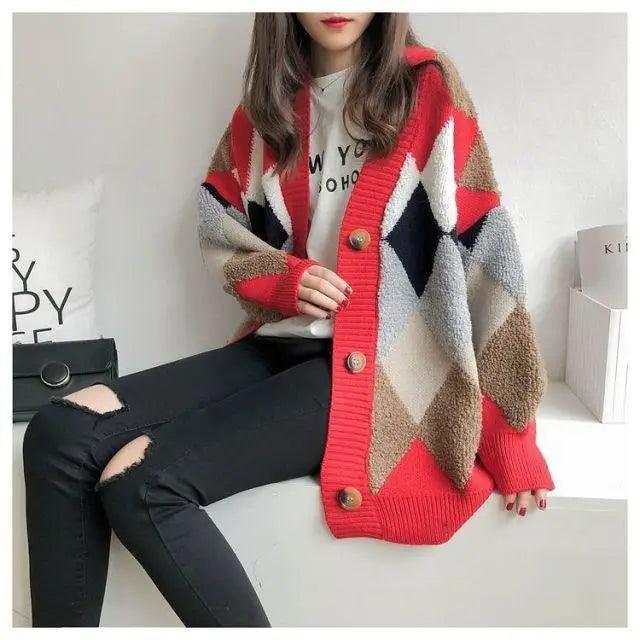 Elegant Mid-Length Knit Cardigan for Women