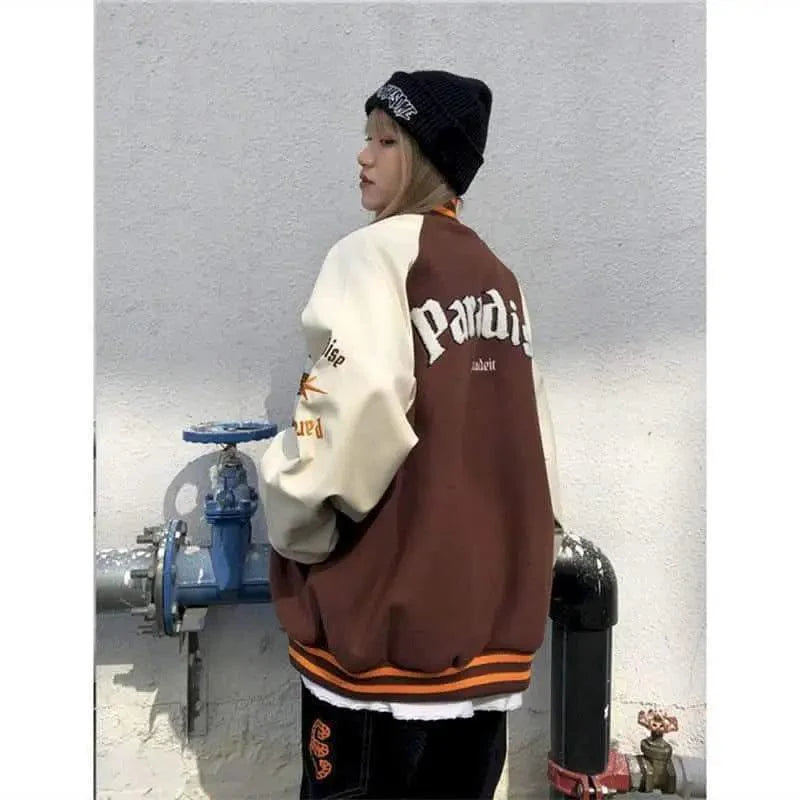 Veste Varsity Unisexe Tendance avec Design Unique en Patchwork