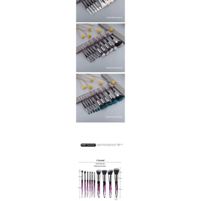 Luxury Crystal Makeup Brush Set - 10 Pcs for Flawless Application