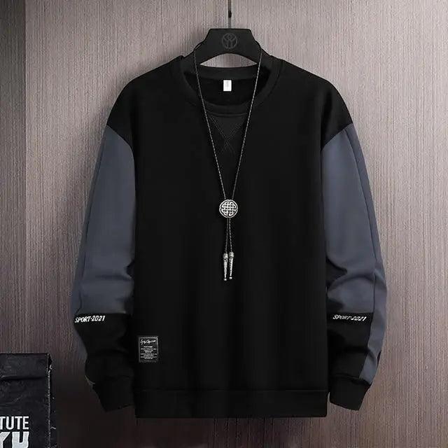 Casual Patchwork Hoodie for Men - Spring & Autumn Style