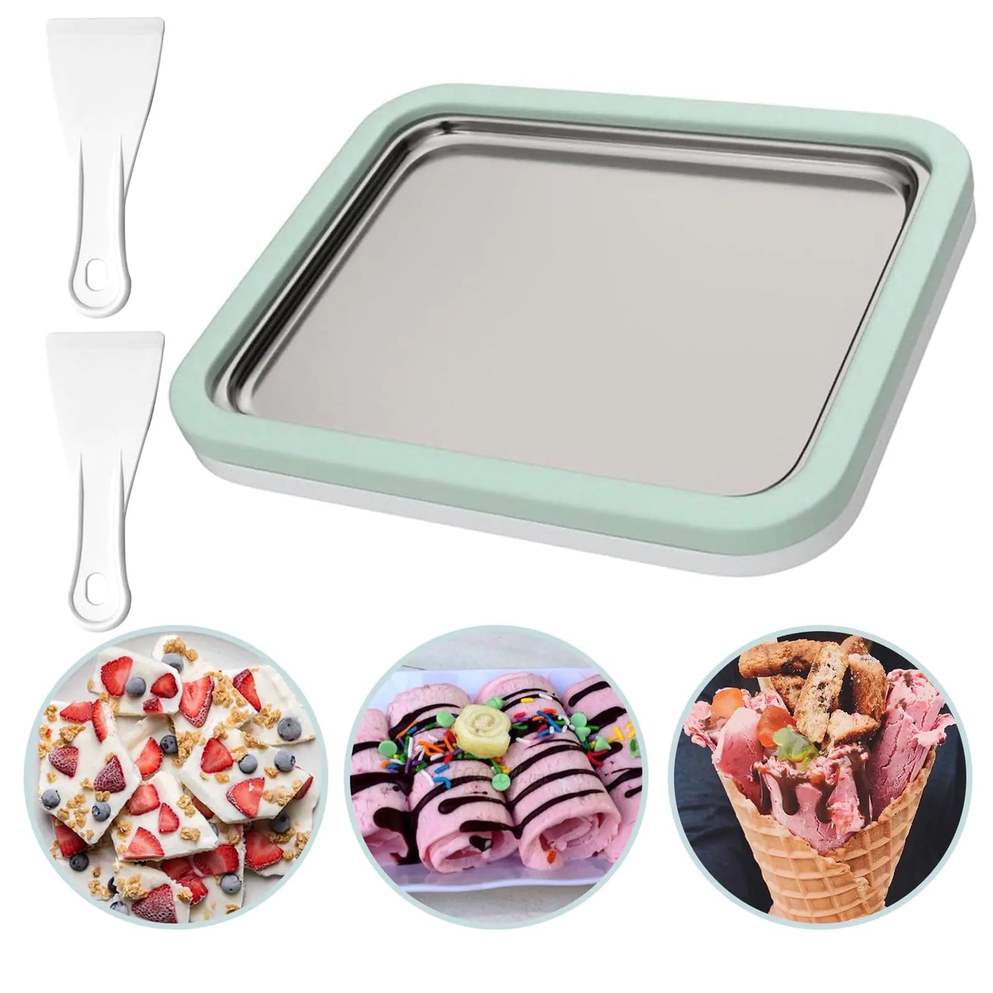 Machine à Glace Roulée - Plaque Froide Instantanée pour Treats DIY (Vert)