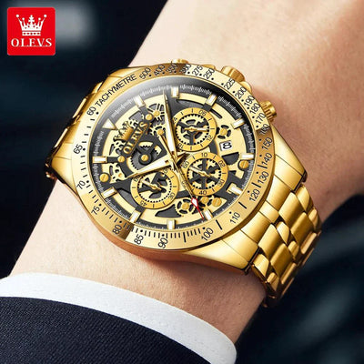 OLEVS Luxury Gold Men's Chronograph Watch