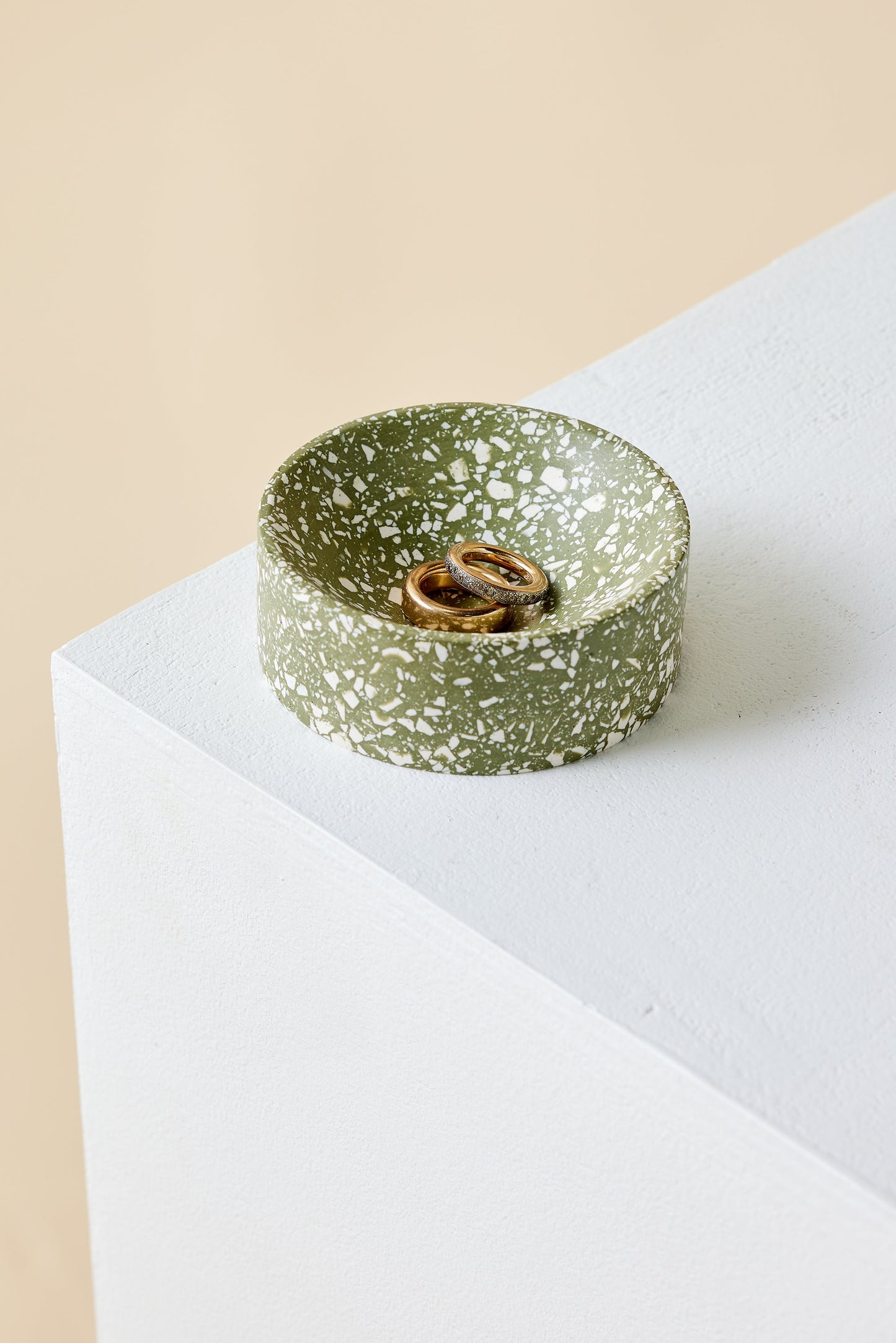 Cuenco de Joyas de Terrazzo Verde Oliva
