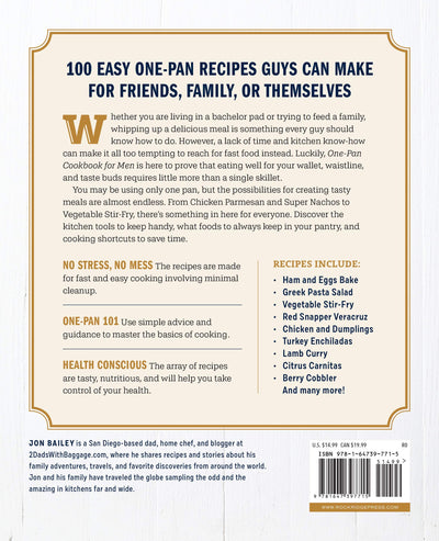 One-Pan Cookbook for Men: 100 Easy Single-Skillet Recipes to Step Up Your Cooking Game (Spiral Bound) - Korvel
