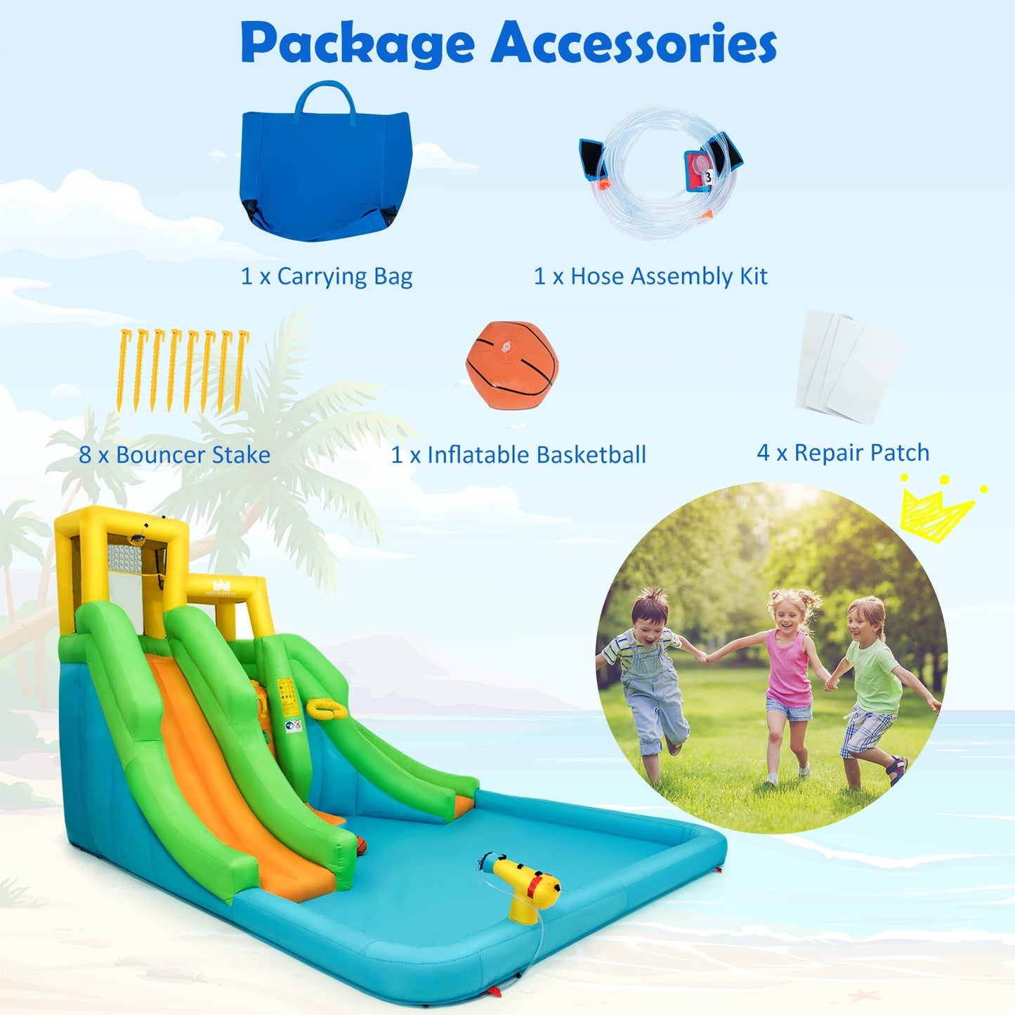 Castillo Inflable de Agua para Niños con Soplador