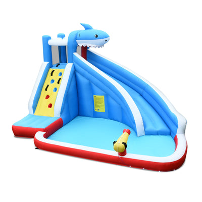 Inflatable Shark Bounce House with Water Slide