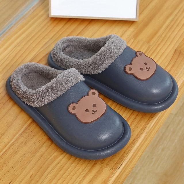 Chaussons en peluche imperméables pour femmes, intérieurs/extérieurs