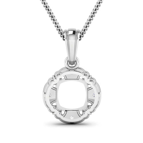 Colgante de Diamante Blanco Genuino de 0.09 Quilates en Oro Blanco de 14K