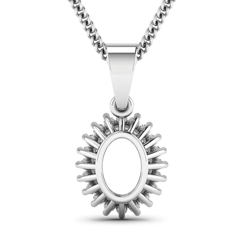 Pendentif semi-monture en or blanc 14K avec diamant blanc de 0,13 carat