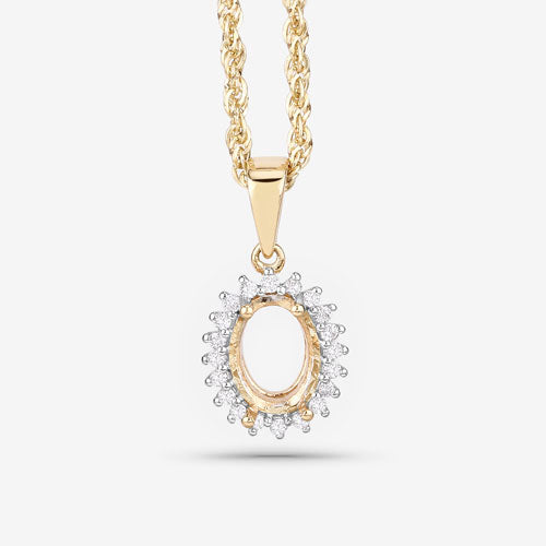 0.13 Carat Genuine White Diamond 14K Yellow Gold Pendant