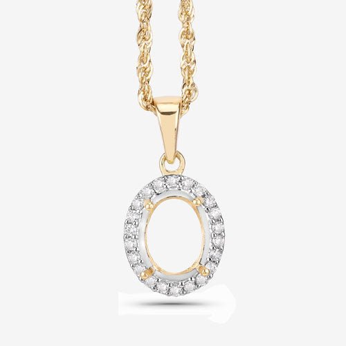 0.22 Carat Diamond 14K Yellow Gold Semi Mount Pendant