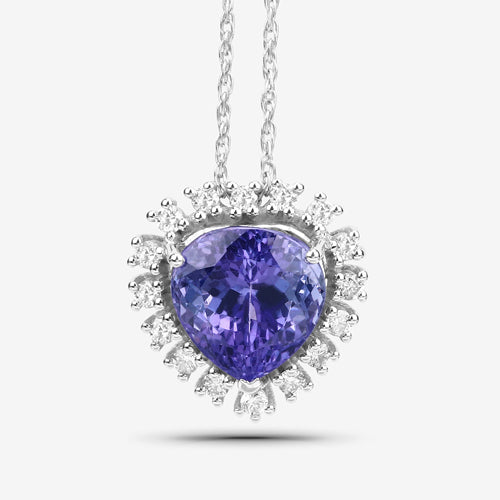 Colgante de Tanzanita y Diamante Blanco de 3.25 Quilates