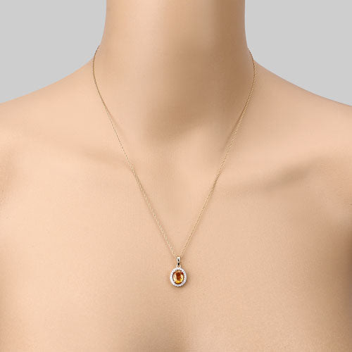 Colgante de Zafiro Amarillo y Diamante de 1.78 Quilates en Oro de 14K