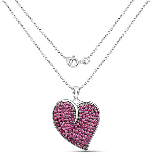 Colgante de Rubí Genuino de 4.98 Quilates en Plata Esterlina .925