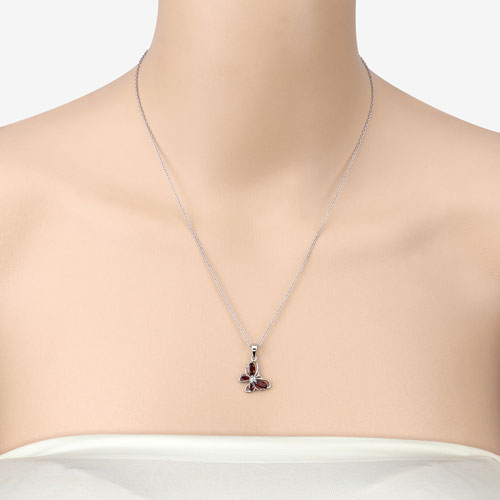 Pendentif en argent sterling .925 avec grenat véritable de 0,80 carat