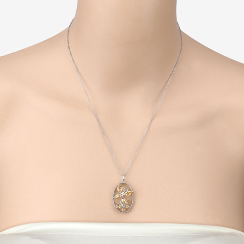Colgante de mariposa de citrino genuino de 2.30 quilates en plata de ley