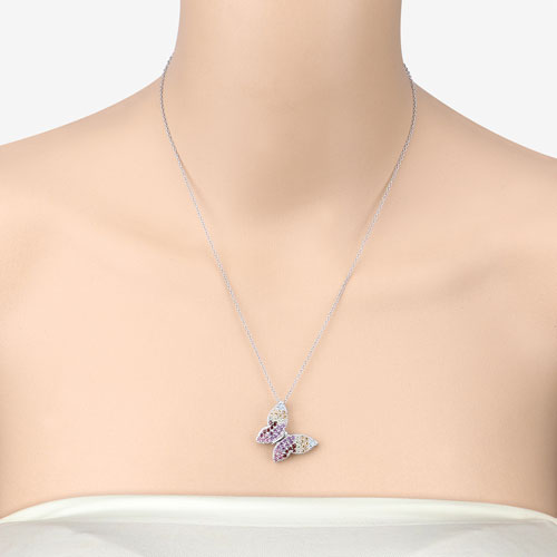 Pendentif en argent sterling .925 de 1,62 carat avec pierres multiples