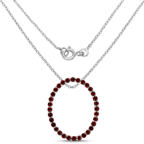Pendentif en argent sterling .925 avec grenat véritable de 3,52 carats