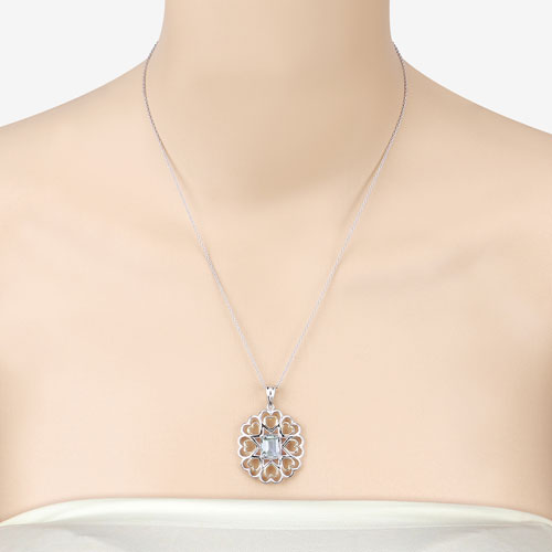 Pendentif en argent sterling avec améthyste verte véritable de 2,10 carats