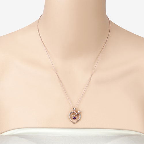 Colgante de Amatista Genuina de 0.25 Quilates en Plata de Ley